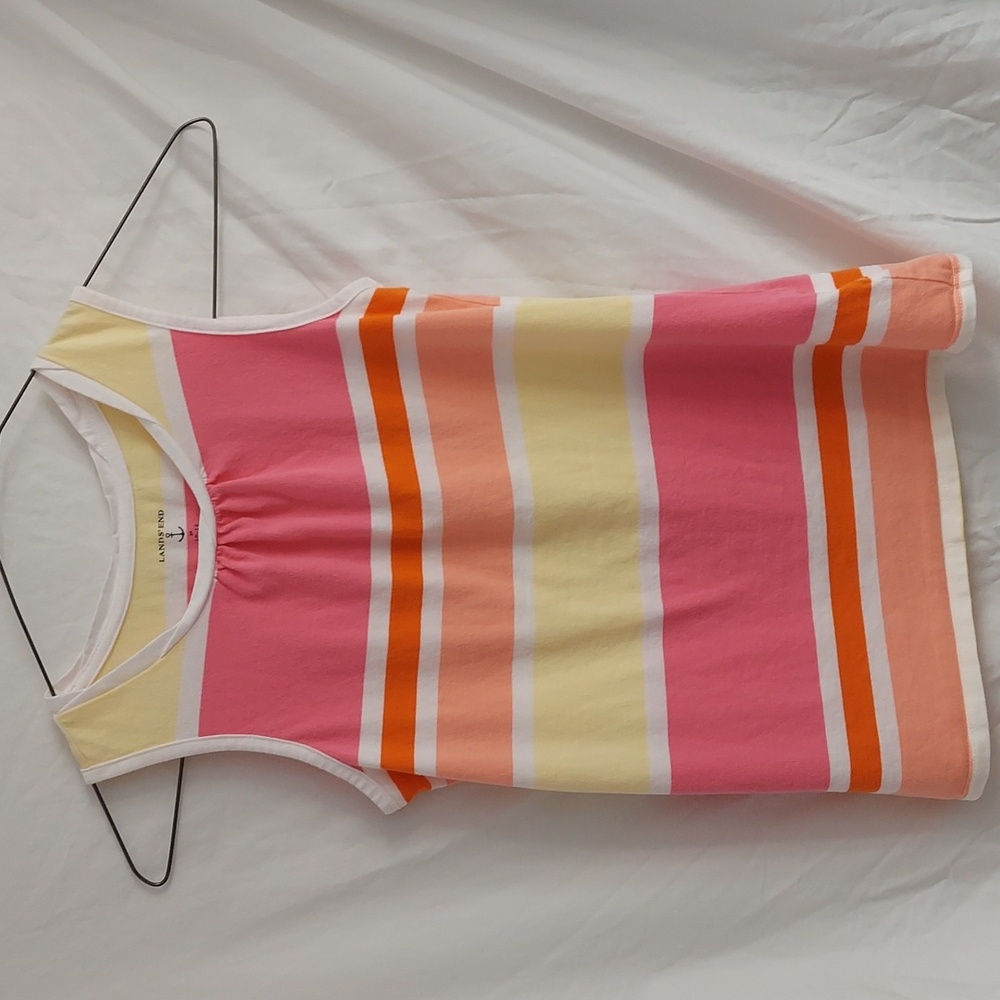 Lands End tank top girls Medium (10-12) pink, yellow, orange